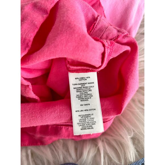 Vineyard Vines Ombre Lucaya Tunic Top Linen Cotton Blend White Pink Size Large - Picture 7 of 9